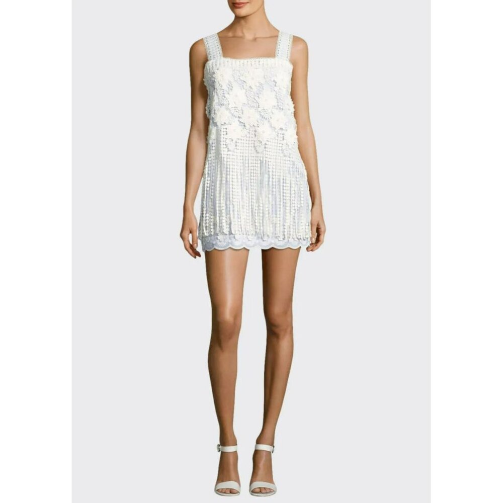 Alexis Sleeveless Fulton Fringe Lace Eyelet Mini Dress Sz Medium - Picture 15 of 15